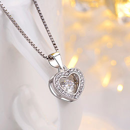 Beating Heart Sterling Silver Necklace