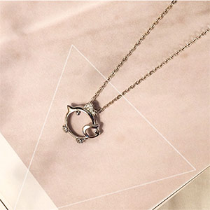 Cute chicken sterling silver necklace