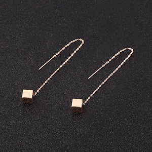 Long tassel rose gold earrings