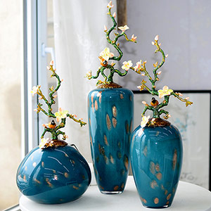 European style enamel glass vase