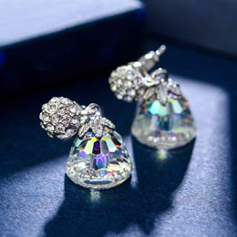 Cute bell sterling silver earrings
