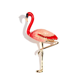 Red flamingo brooch