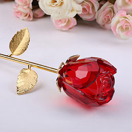 Crystal gold-plated rose