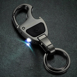 Men's luxury car keychain with light