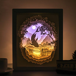 3D Silhouette Paper Sculpture Lamp