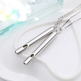Love Calling Couple Pendant Whistle Necklace