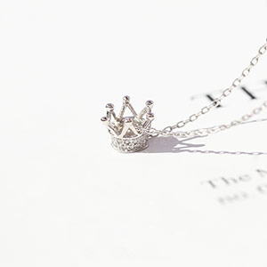 925 Silver Crown Princess Necklace