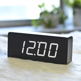 Creative wooden block luminous alarm clock