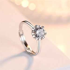 S925 silver snowflake zircon ring