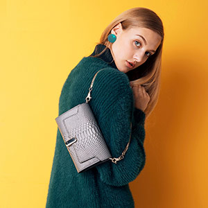 ELLE snake print shoulder small square bag