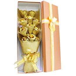 Gold Foil Rose Picture Frame Ornaments