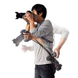 SLR camera pressure relief shoulder strap