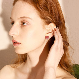 Sweetheart Plaid Women's Earrings
