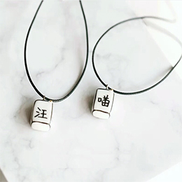 Sterling silver engraved cube couple pendant