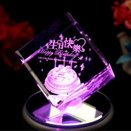 Happy Birthday Crystal Music Box