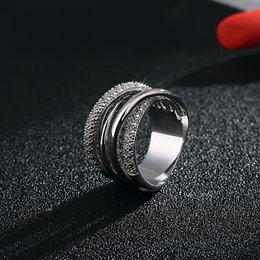 European and American style multi-layer diamond women's ring