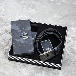 Camouflage leather belt wallet gift box
