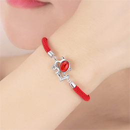 Puppy Red Agate Red Rope Bracelet