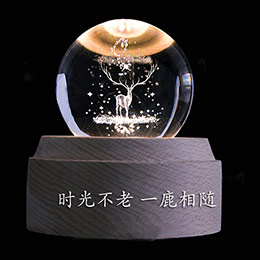 Elk crystal ball music box