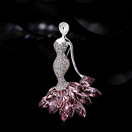 Mermaid crystal brooch