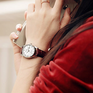 Rex ladies leather quartz watch