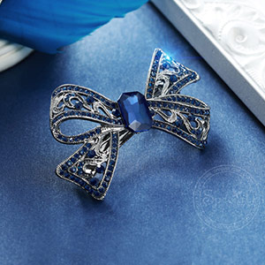 European and American Night Sky Blue Bow Hairpin