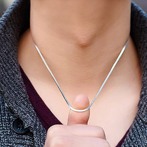 Men's snake bone sterling silver necklace