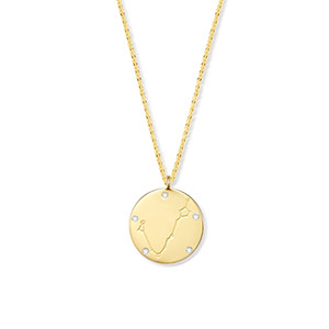 Zodiac medal necklace