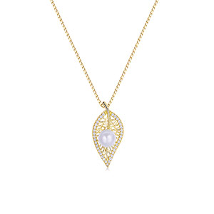 18k gold leaf necklace