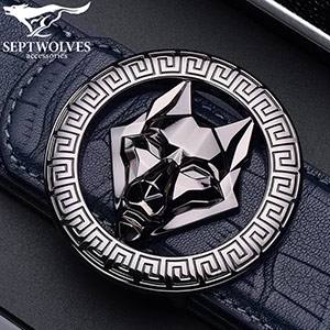 Septwolves personalized wolf head belt