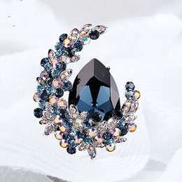 Swarovski Colorful Moon Flower Brooch