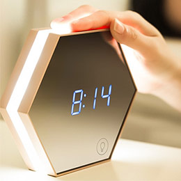 Multifunctional mirror alarm clock