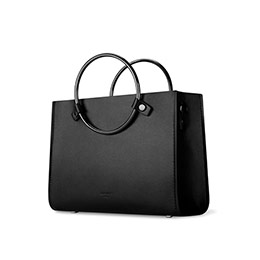 Metal ring ladies leather bag