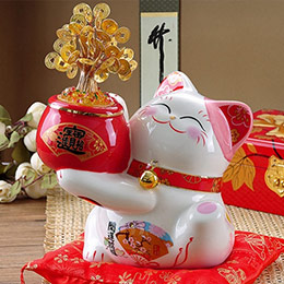 Lucky Cat Ceramic Piggy Bank