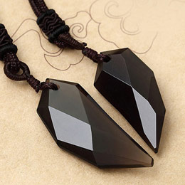 Obsidian Wolf Tooth Pendant
