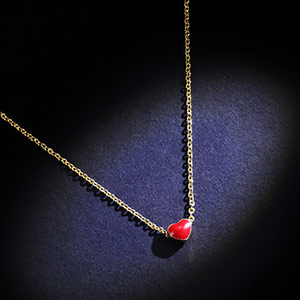Small red heart clavicle pendant