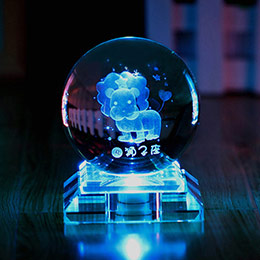 Twelve constellations glowing crystal ball