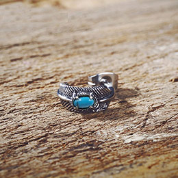 Turquoise Feather Men's Earrings