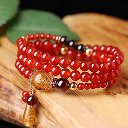 One Flower One Life Red Agate Bracelet