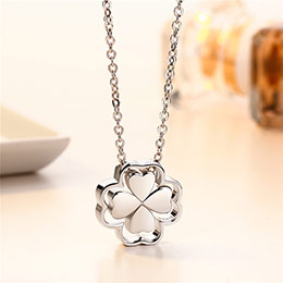 Lucky four-leaf clover sterling silver pendant