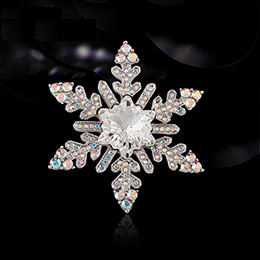 French crystal snowflake brooch