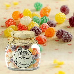 Spanish imported assorted candies in glass bottles