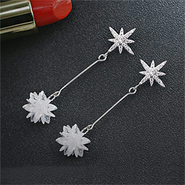 Crystal Ice Flower Earrings