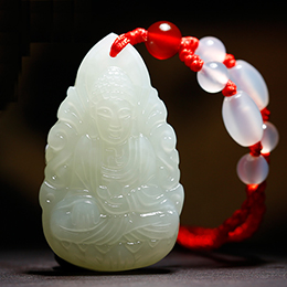 Pingente de Buda do Zodíaco de Jade Hetian Consagrado