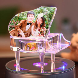 Wedding crystal piano music box customization