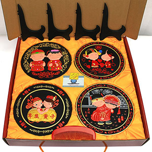 Wedding 4-piece charcoal carving ornaments
