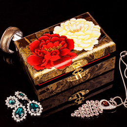 High-grade wooden painted jewelry box classic craftsmanship