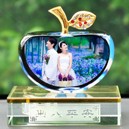 Crystal Apple Car Perfume Holder