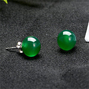 Natural green agate earrings
