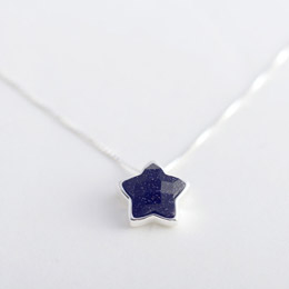 S925 Purple Gold Sand Star Necklace
